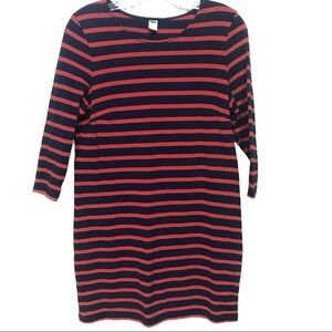 Old Navy red navy striped‎ dress small petite